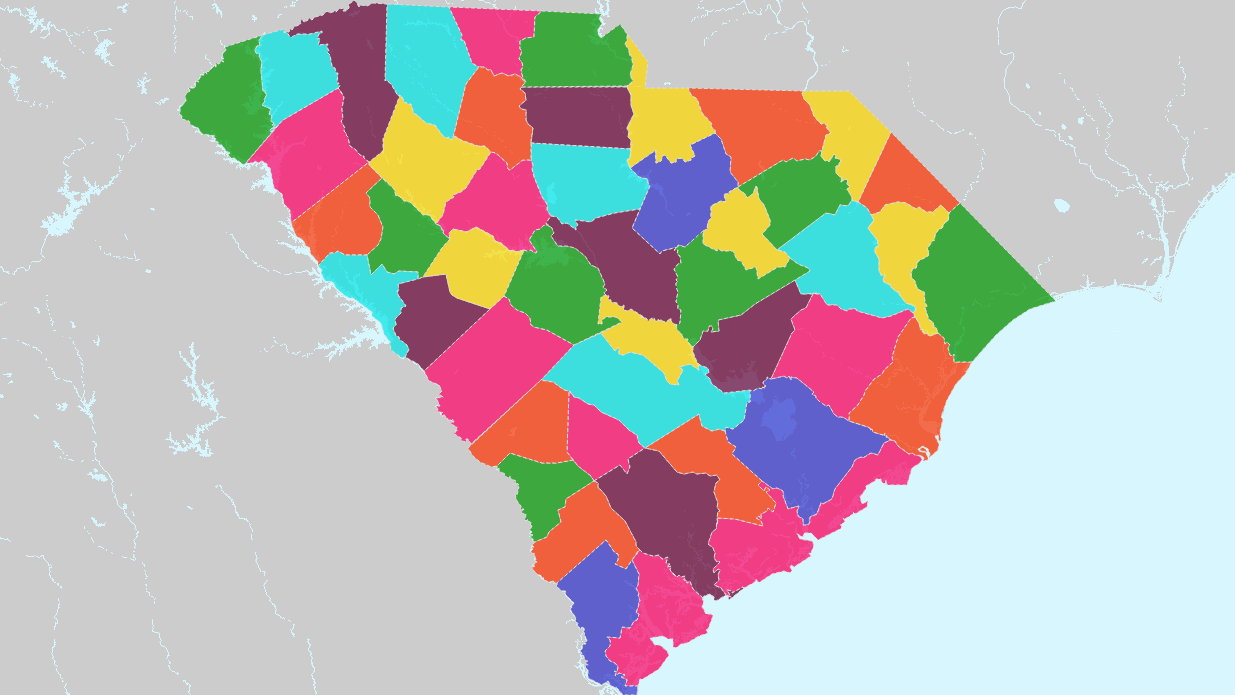 Printable Map Of South Carolina Counties