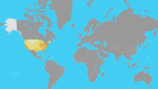 Population Densities Map of USA States Thumbnail