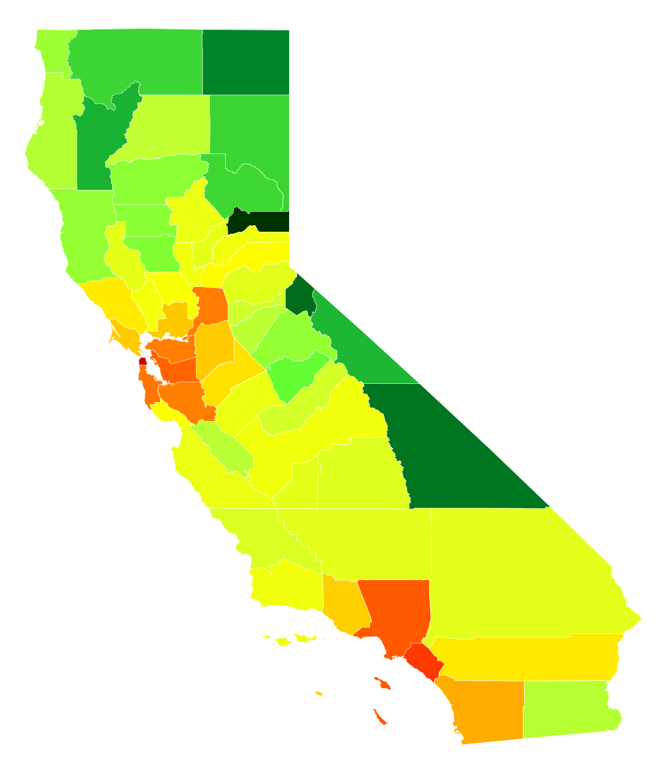 California Population Density Map 