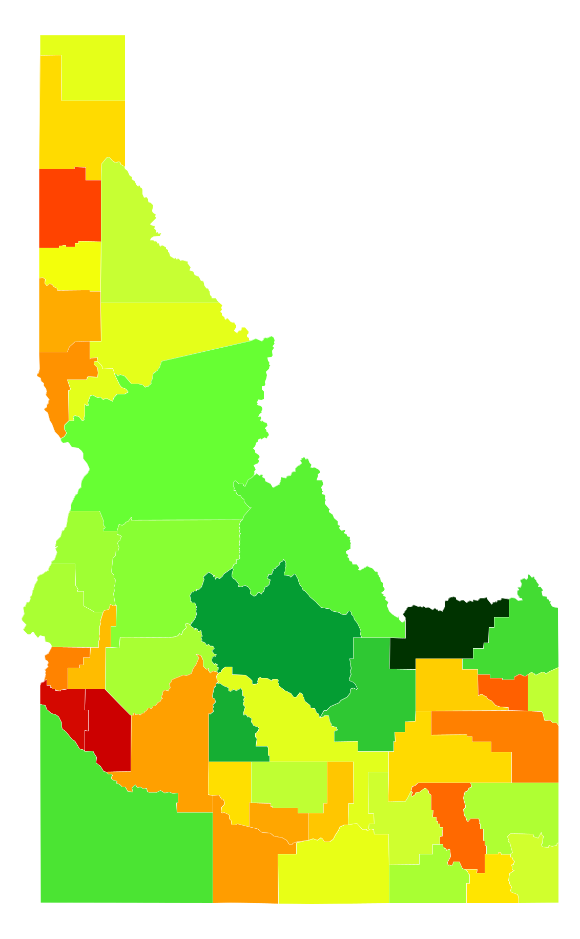 Idaho Population Density Map