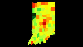 Indiana Population Density Thumbnail