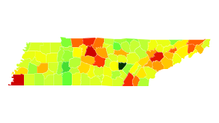 Tennessee Population Density - AtlasBig.com