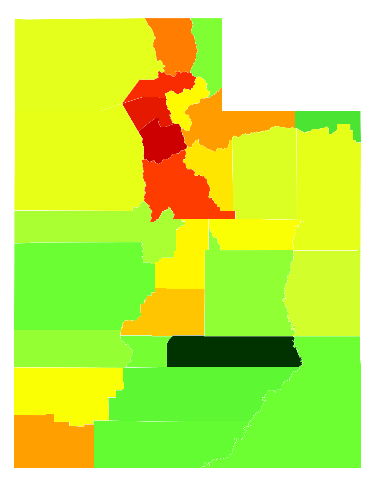 Utah Population Density - AtlasBig.com