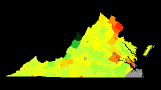 Virginia Population Density - AtlasBig.com