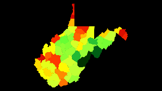 West Virginia Population Density - AtlasBig.com