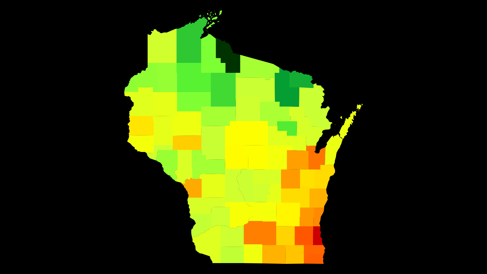 Wisconsin Population Density Map