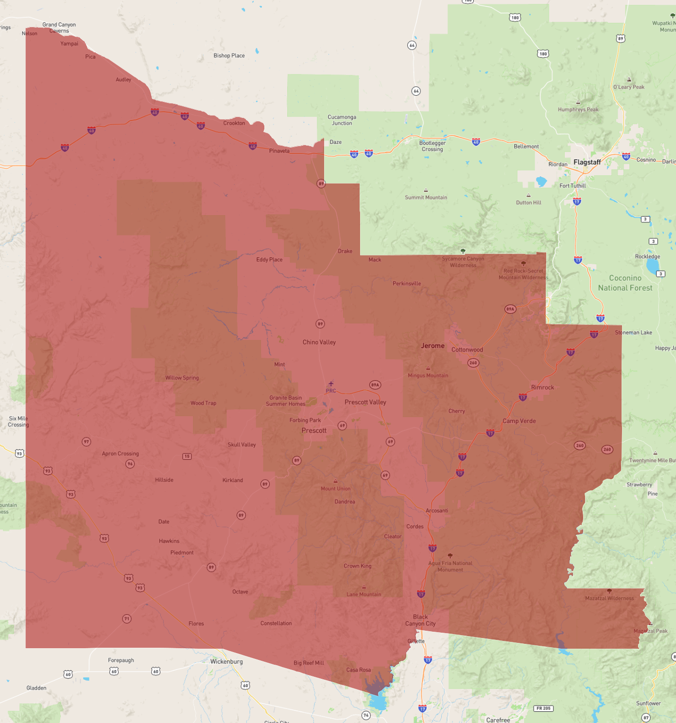 Yavapai County Map 9894
