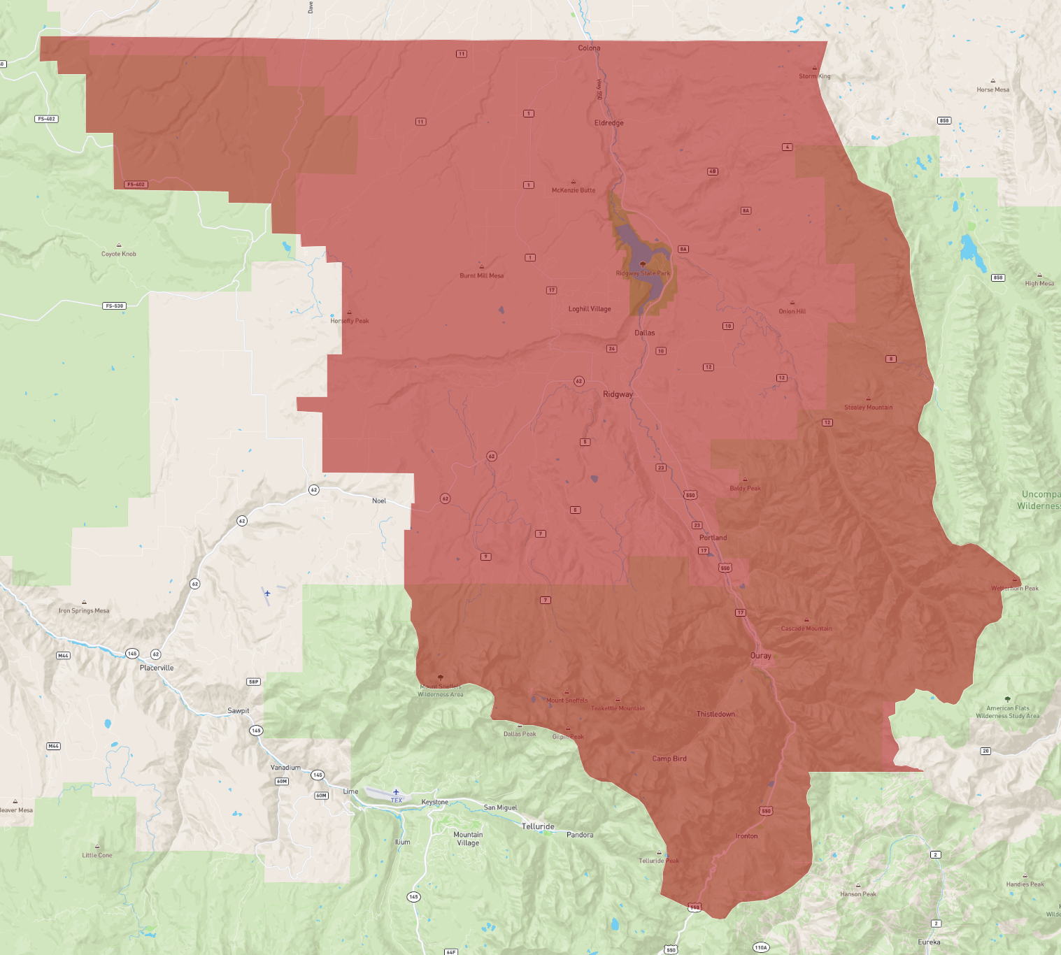 Colorado Ouray County - AtlasBig.com