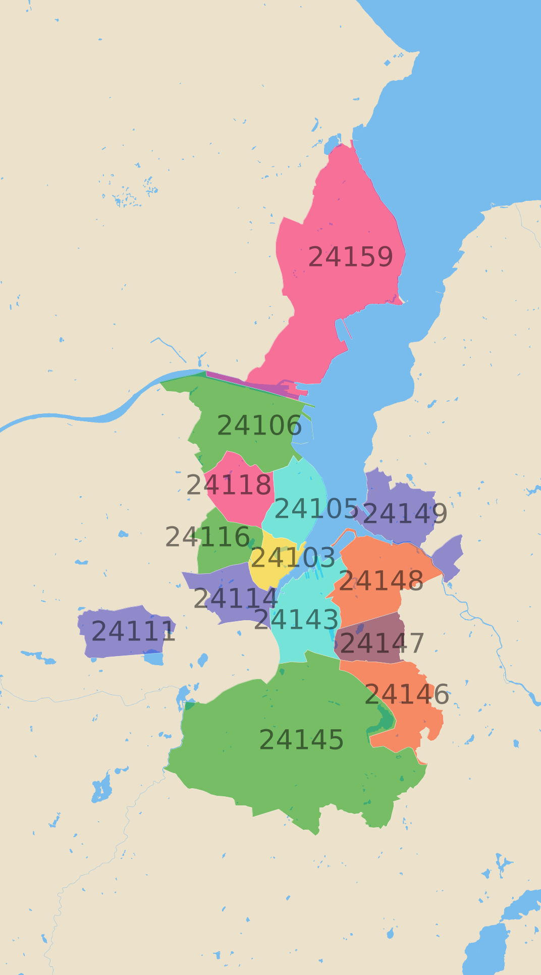 Kiel Postleitzahlen Karte - AtlasBig.com