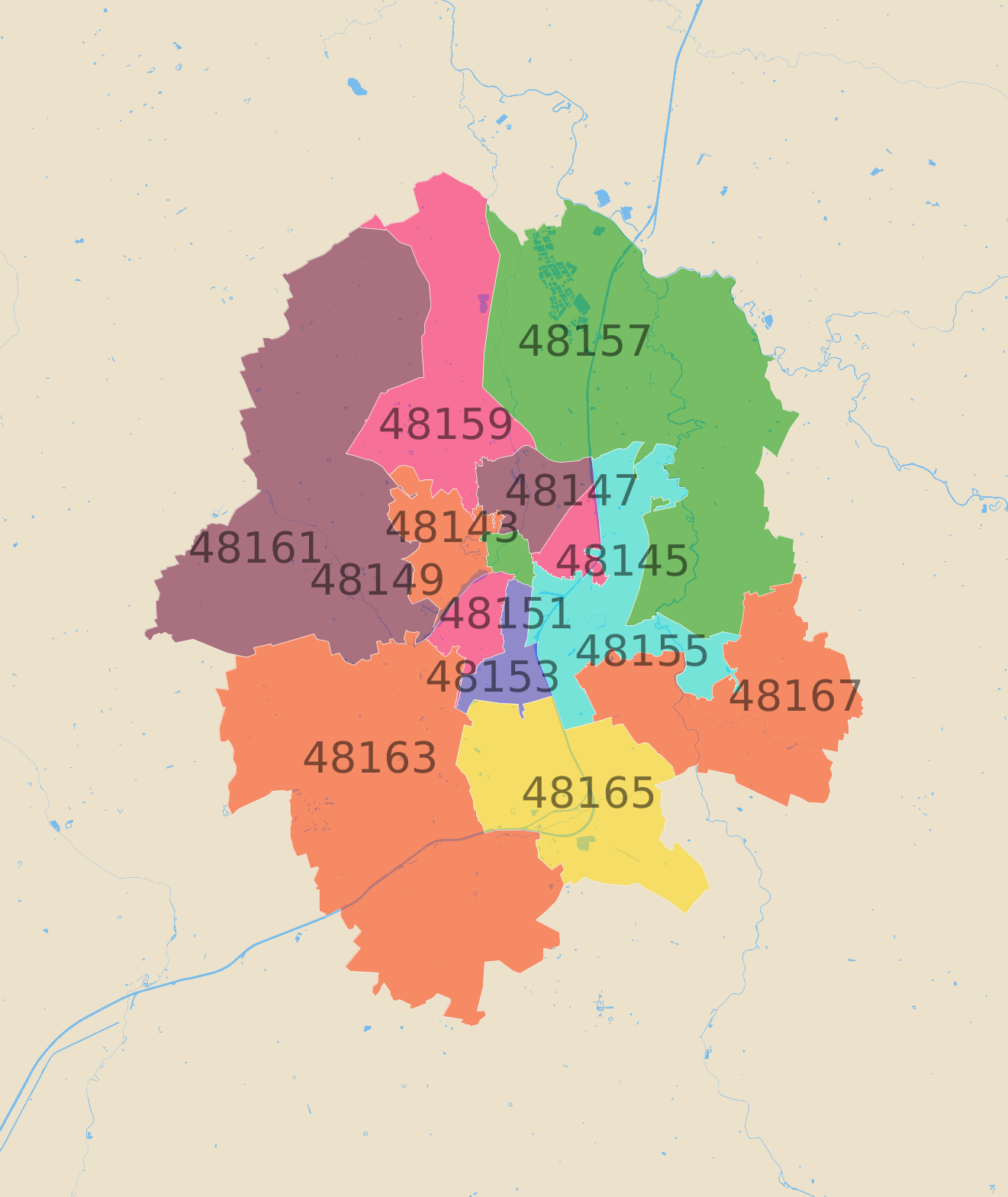Münster Postleitzahlen Karte - AtlasBig.com