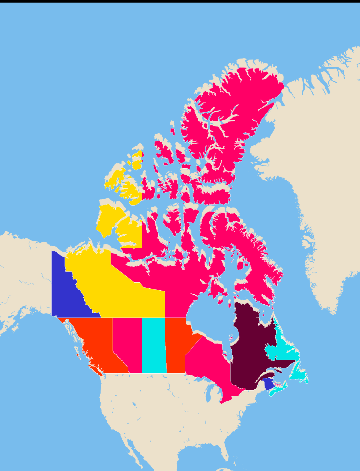 Provinces and Territories of Canada - AtlasBig.com