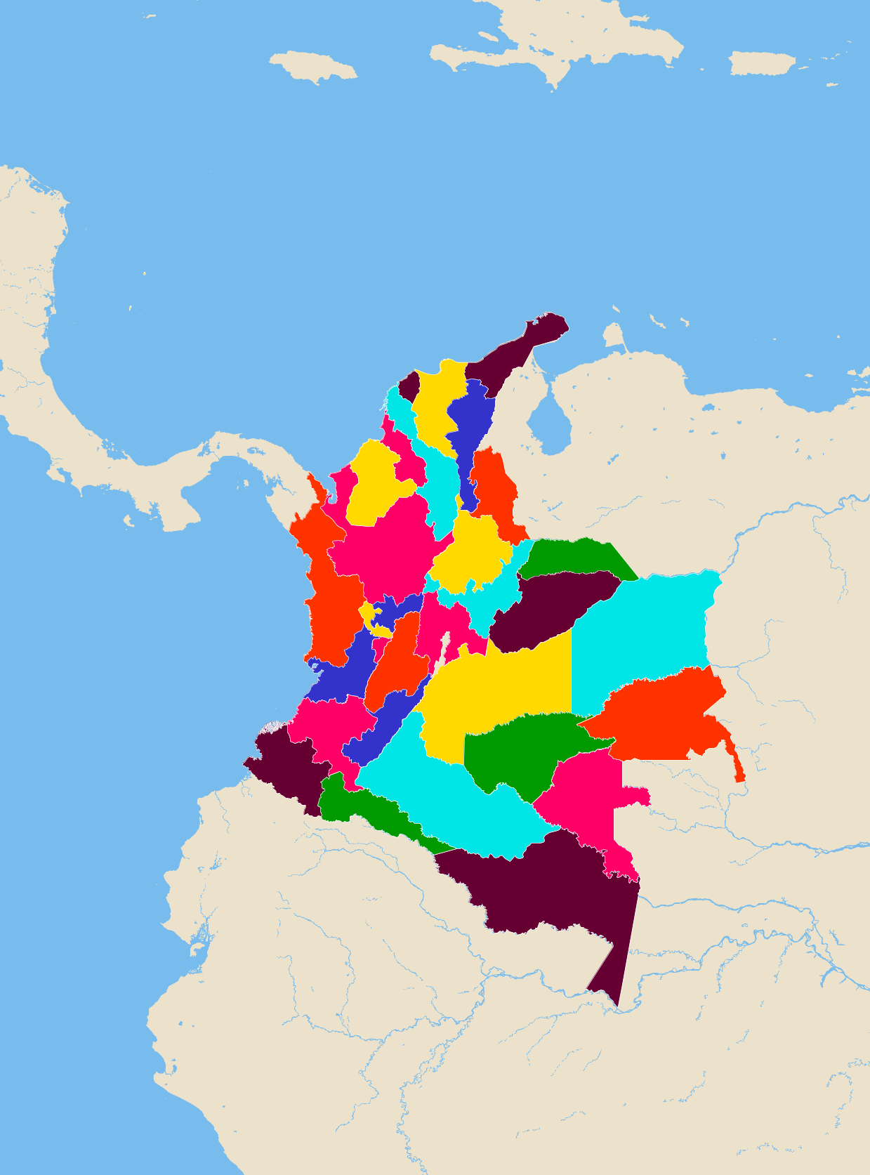Colombia Departments 