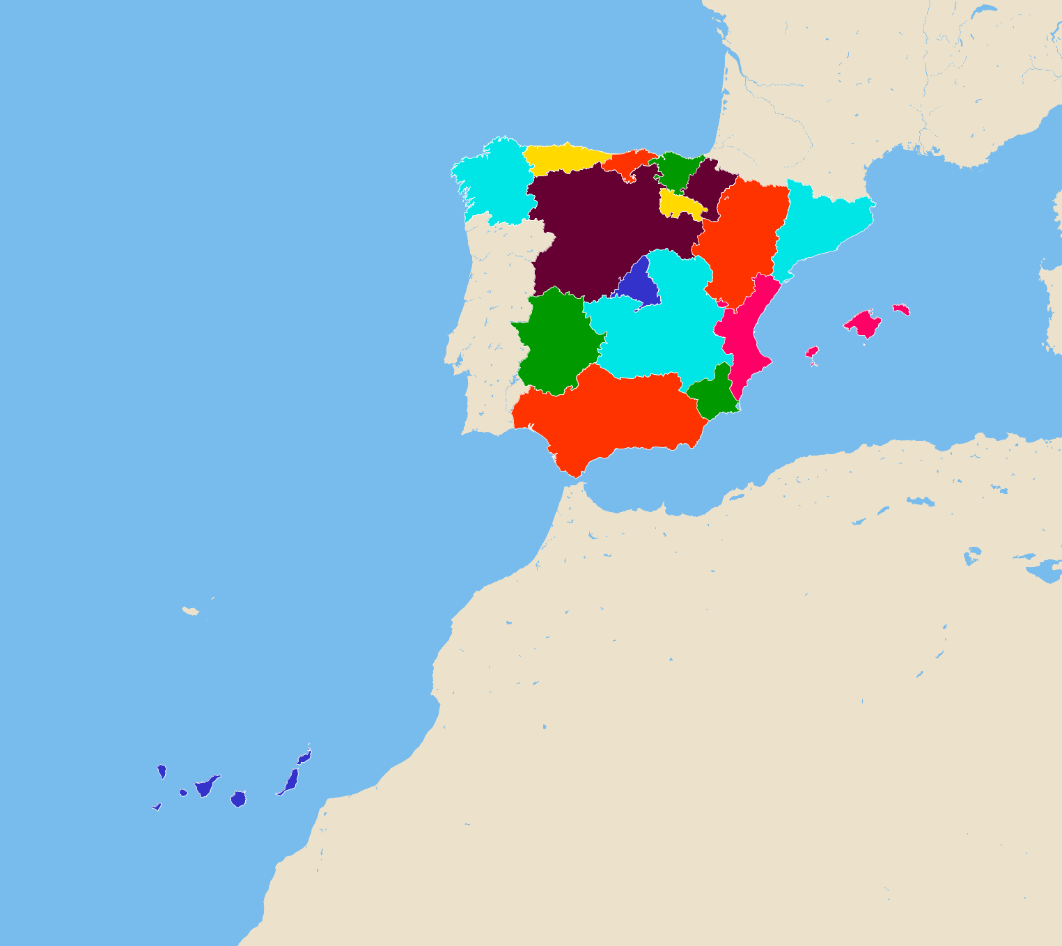 Autonomous Communities of Spain - AtlasBig.com