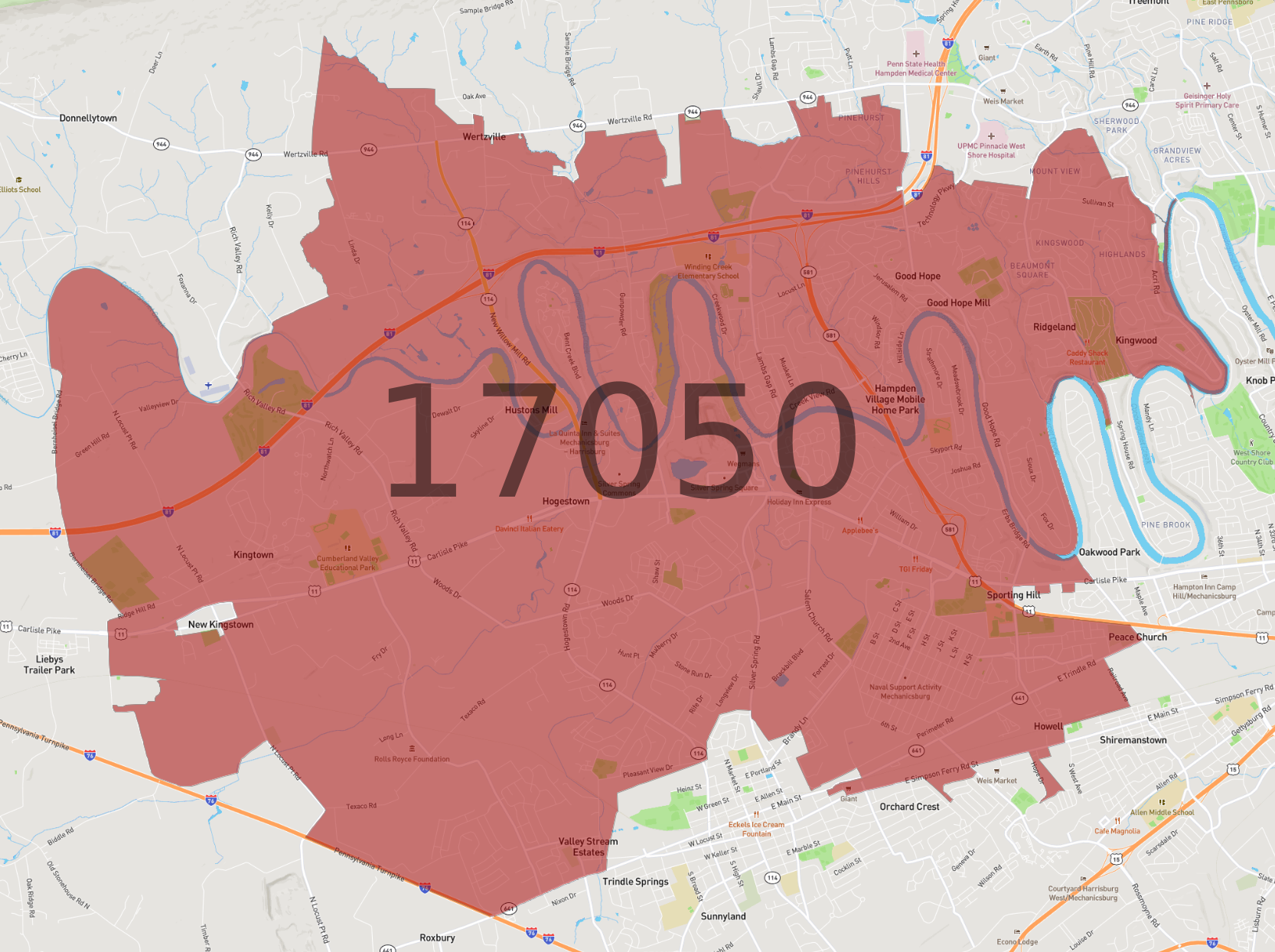 Zip Code 17050 - AtlasBig.com