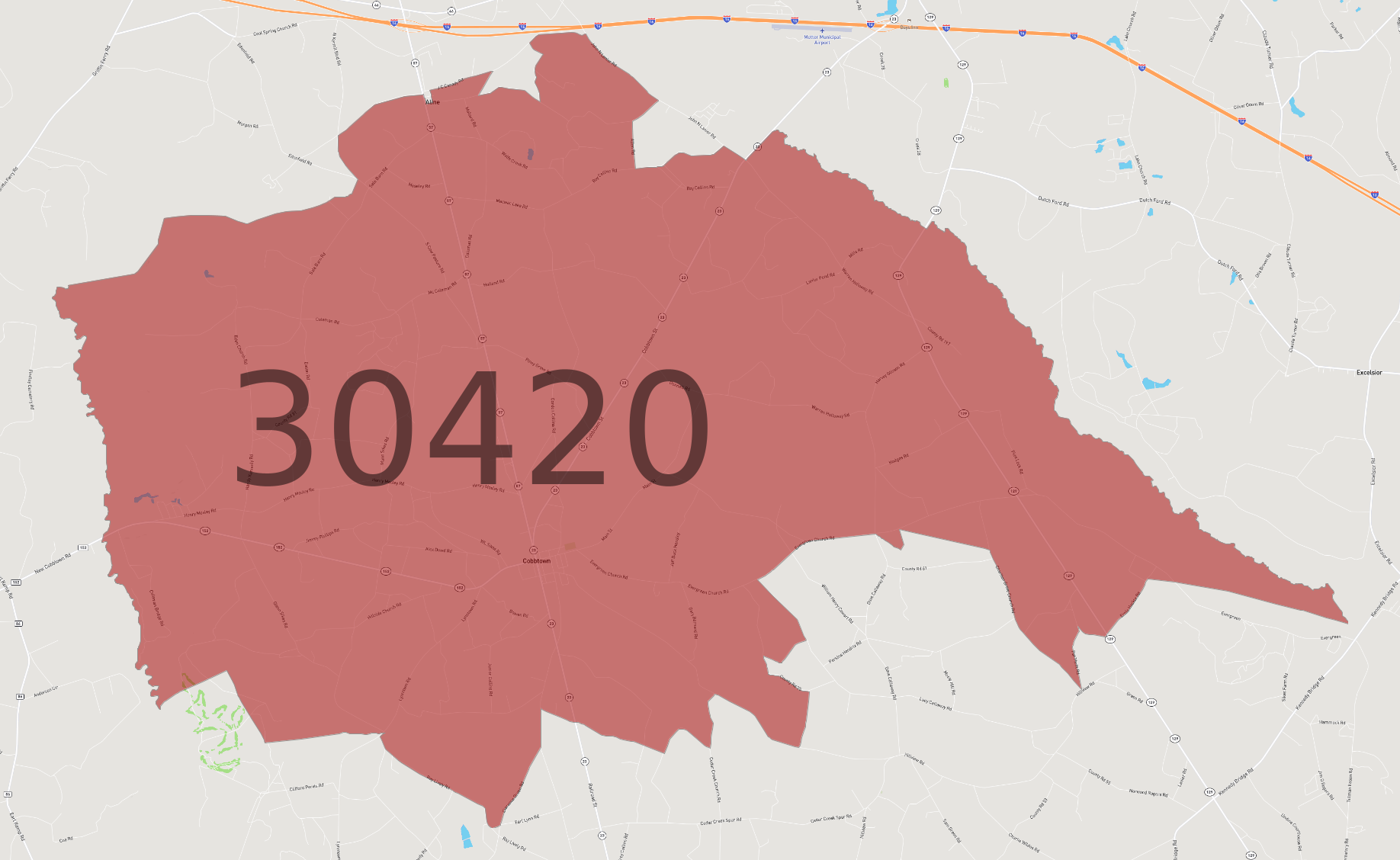 Zip Code 30420 - AtlasBig.com