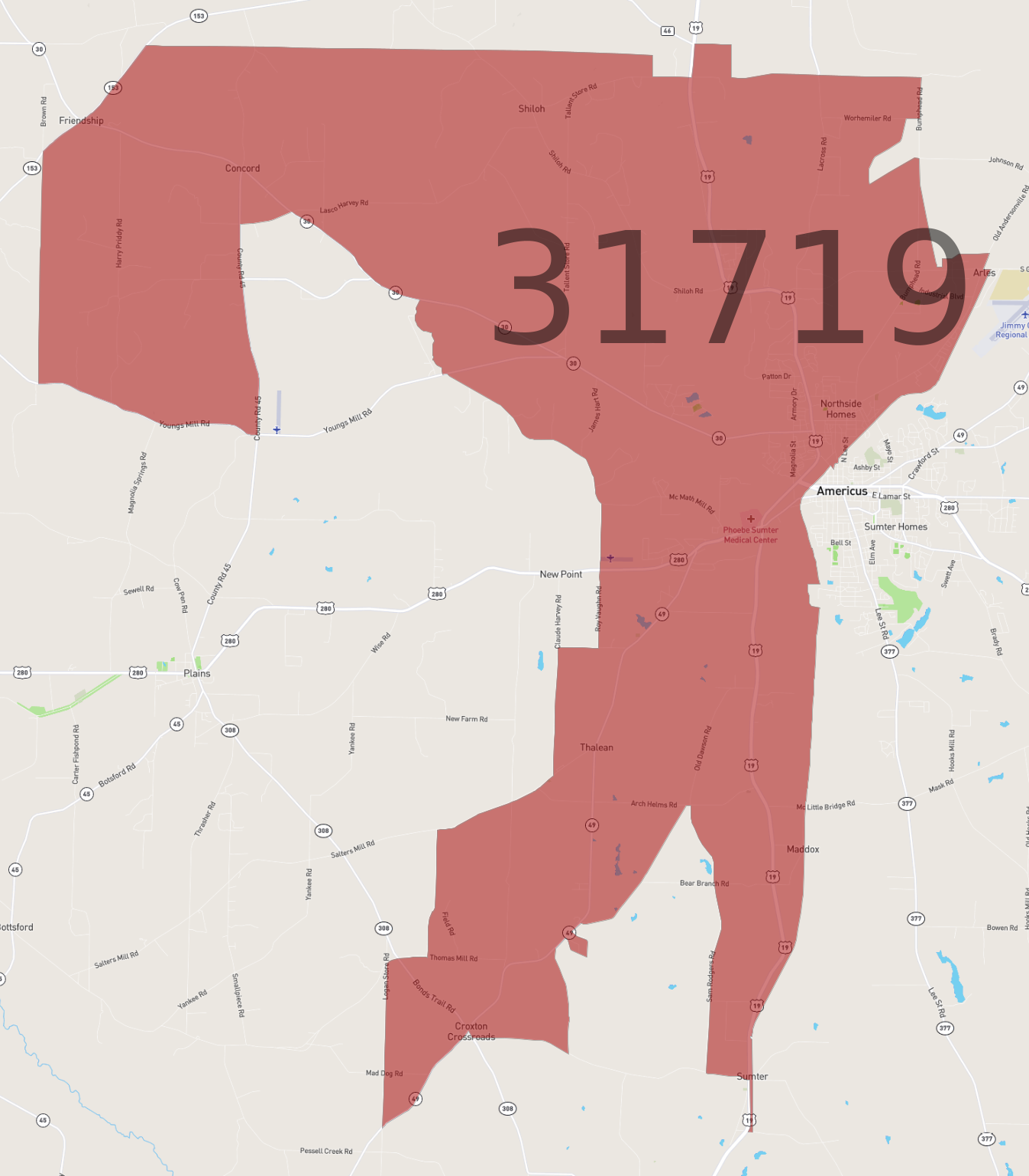 Zip Code 31719 - AtlasBig.com