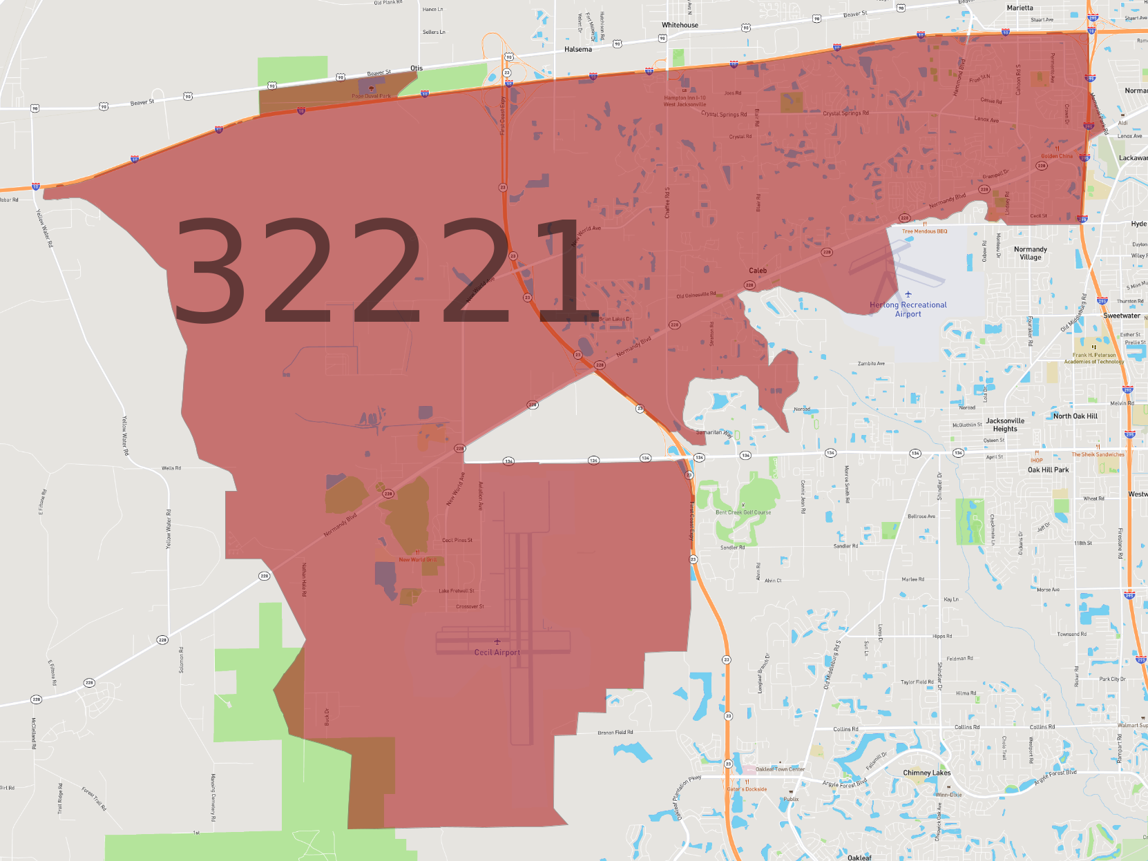 Zip Code 32221 - AtlasBig.com