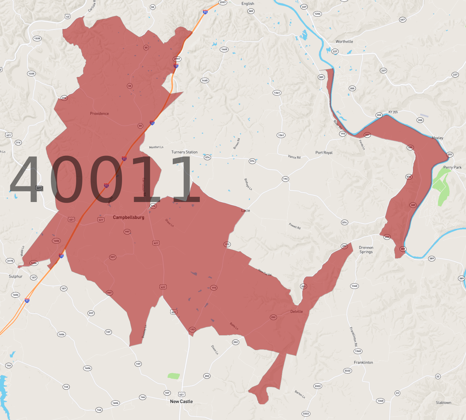 Zip Code 40011 - AtlasBig.com