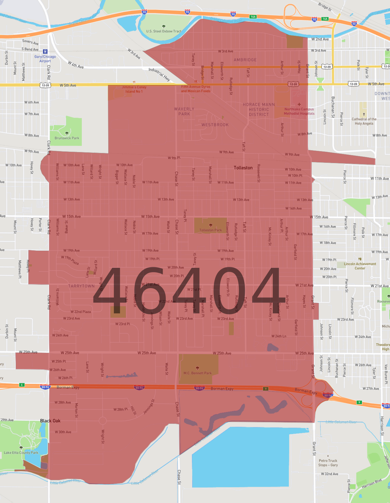 Zip Code 46404 - AtlasBig.com