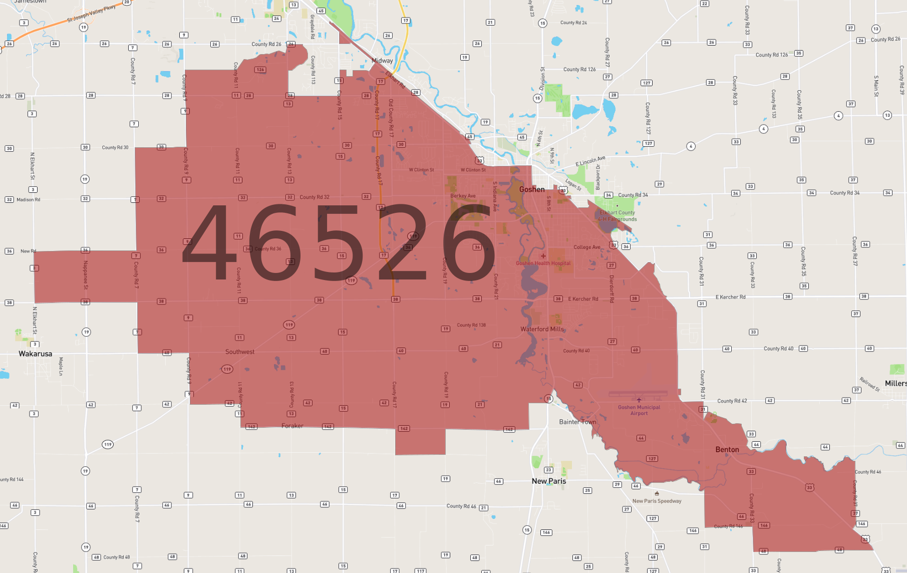 Zip Code 46526 - AtlasBig.com