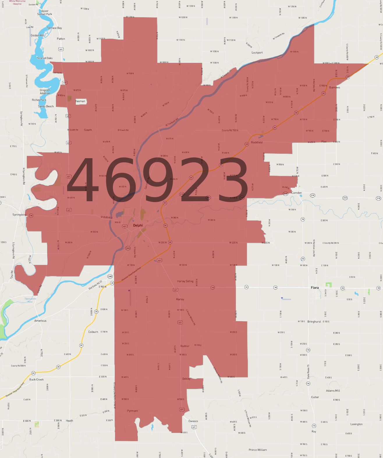 Zip Code 46923 - AtlasBig.com