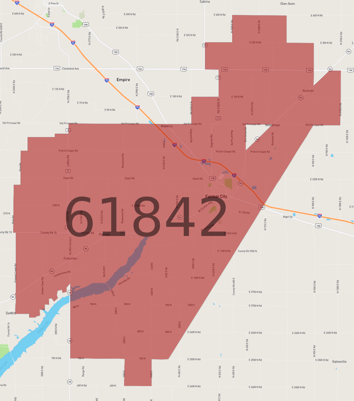 Zip Code 61842 - AtlasBig.com