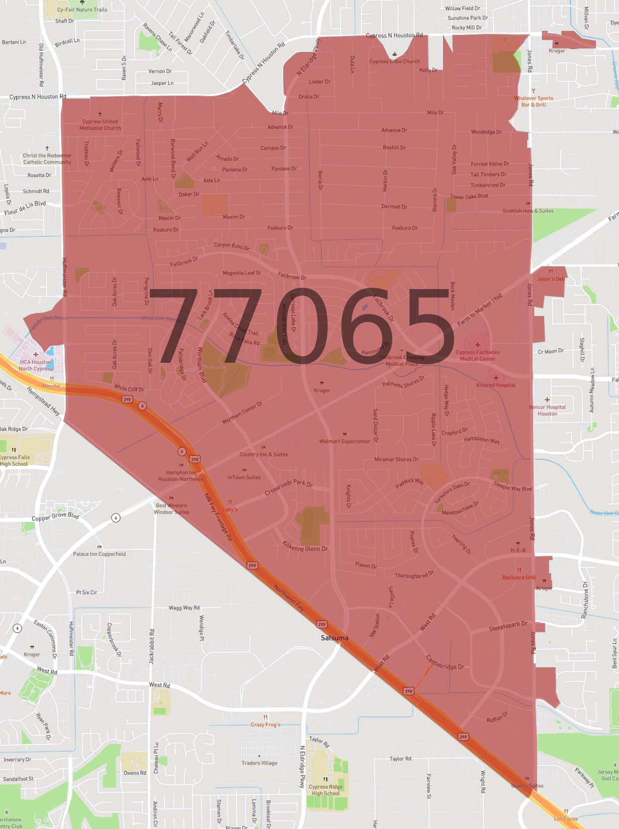 77065 Zip Code Map - Denise Guenevere