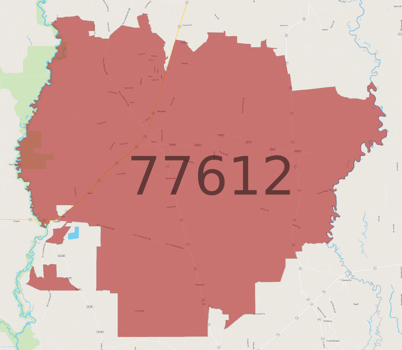 Zip Code 77612 - AtlasBig.com