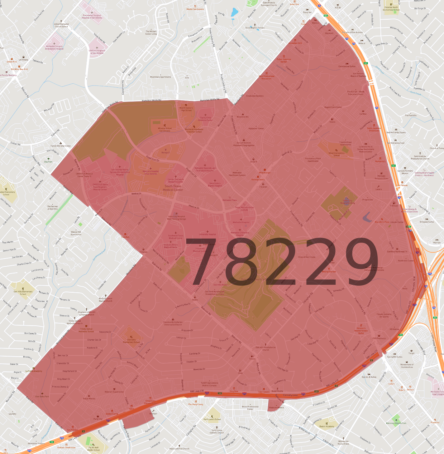 Zip Code 78229 - AtlasBig.com