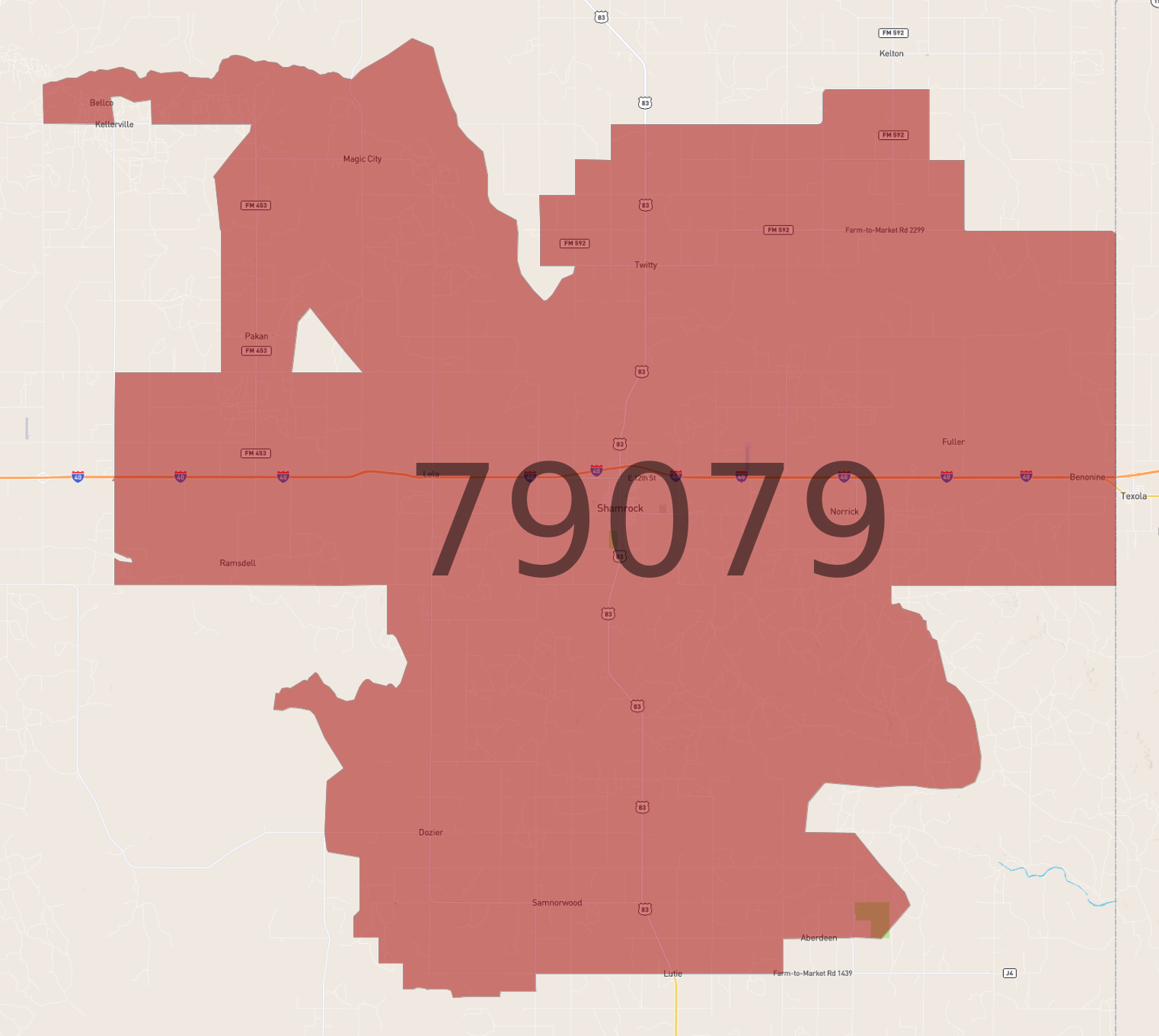 Zip Code 79079 - AtlasBig.com