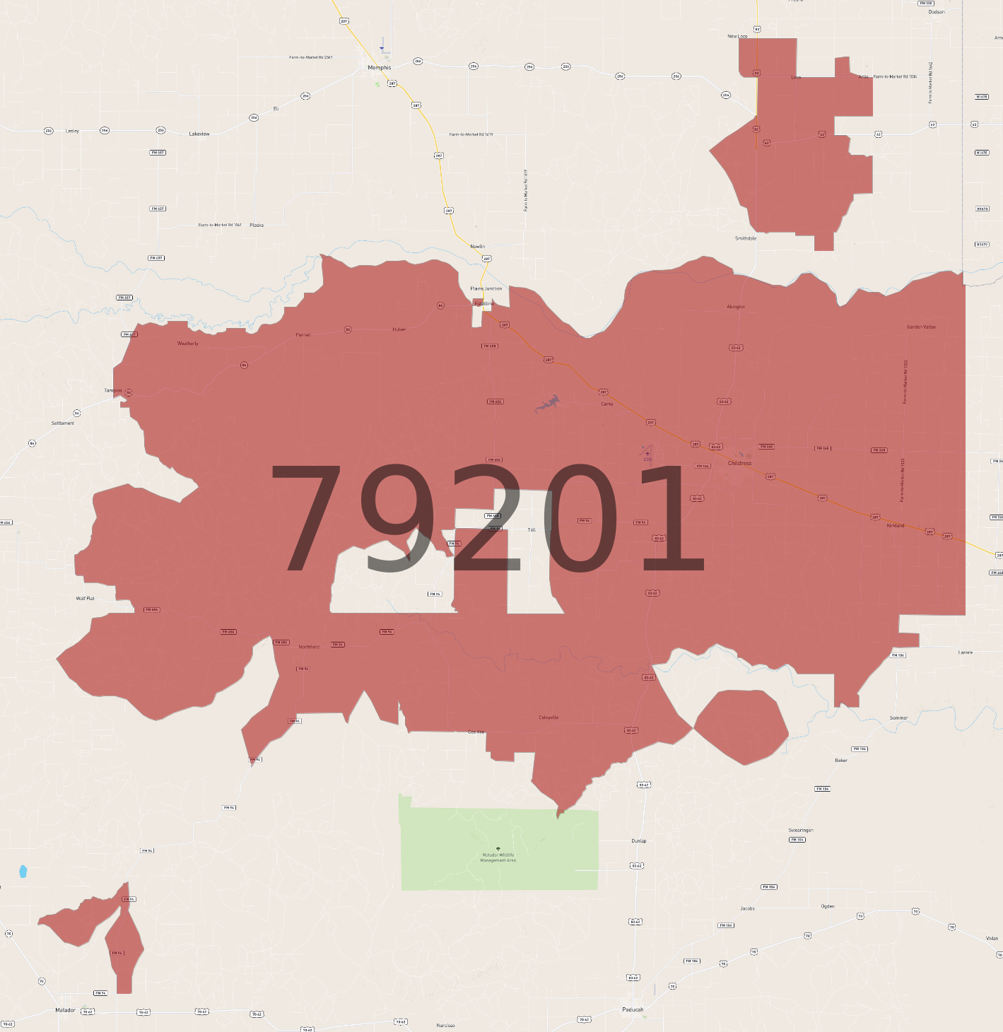 Zip Code 79201 - AtlasBig.com