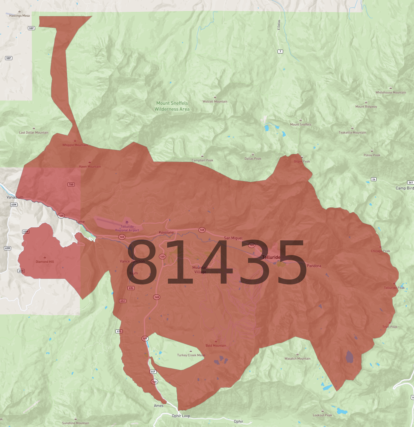 What County Is Zip Code 81435 In