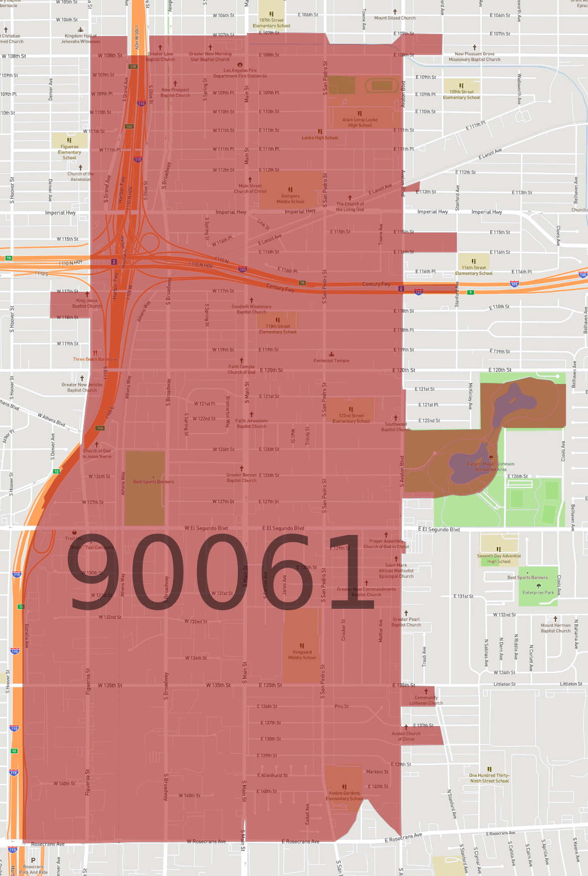 Zip Code 90061 - AtlasBig.com