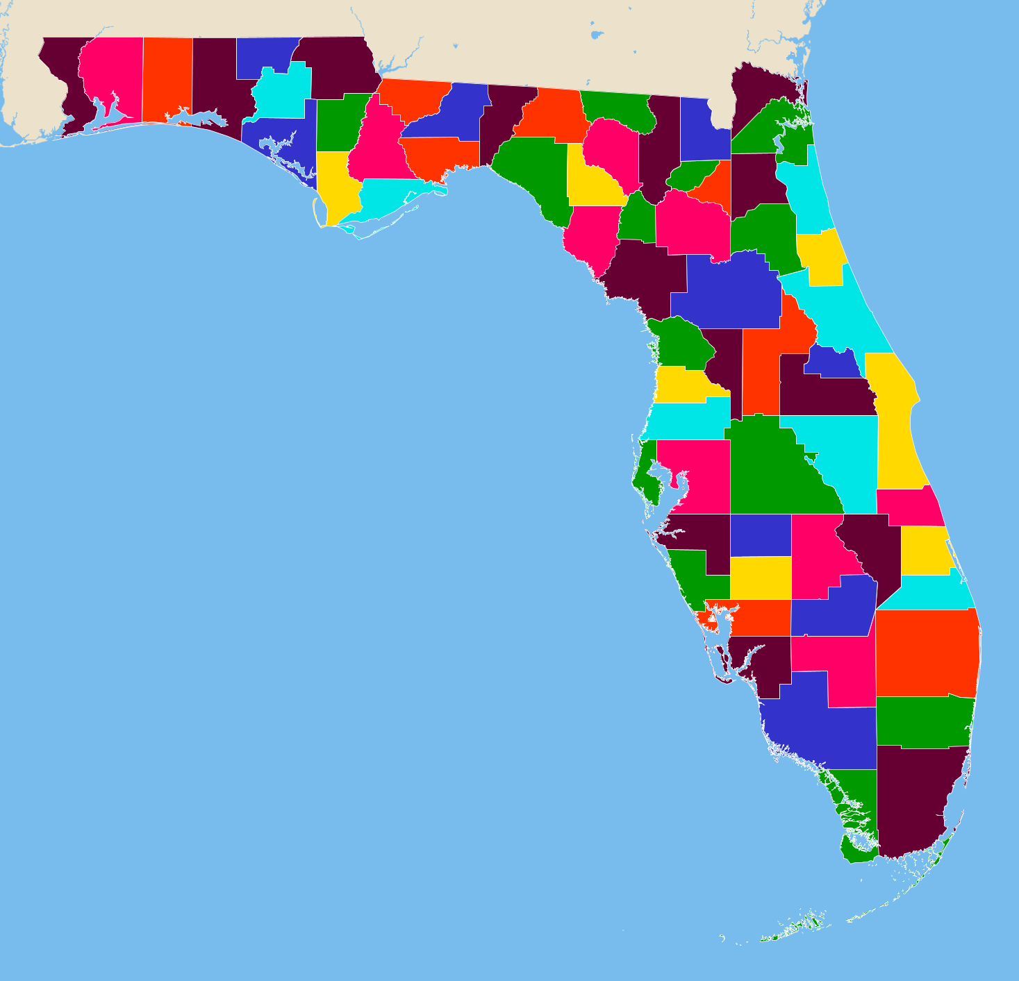 Counties in Florida - AtlasBig.com