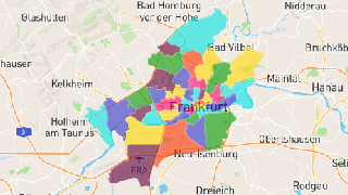 Frankfurt am Main Postleitzahlen Karte - AtlasBig.com