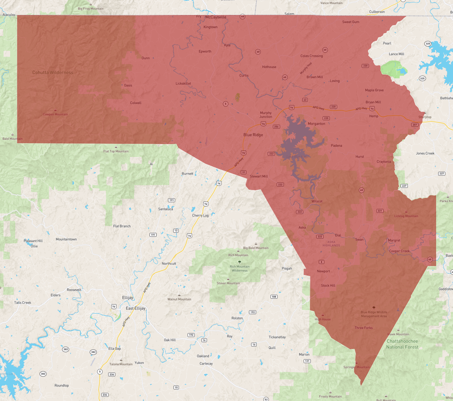 Fannin County Map