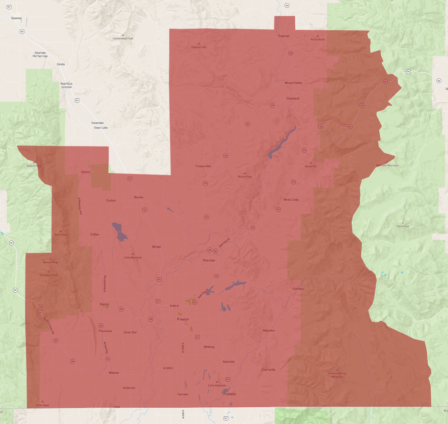 Idaho Franklin County - AtlasBig.com