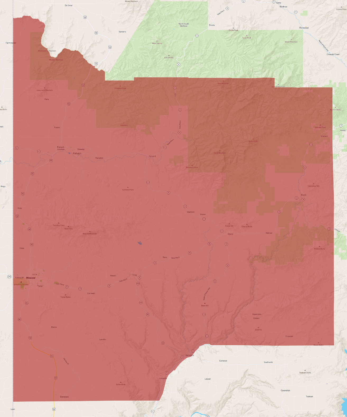 Idaho Latah County AtlasBig com