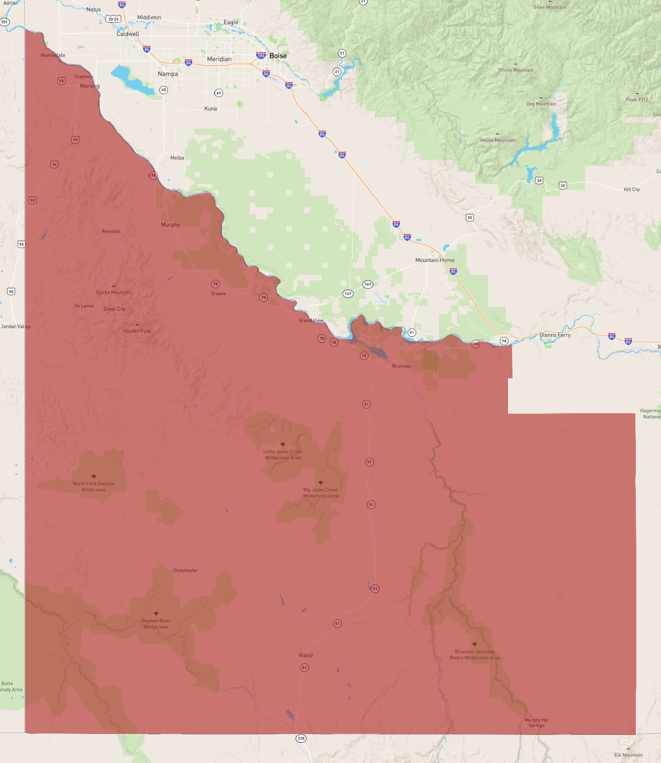 Owyhee County Map