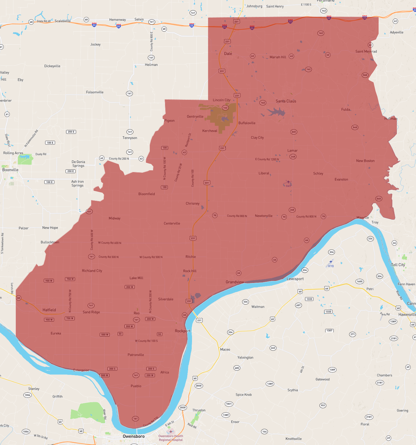 Spencer County Indiana Gis Map Indiana Spencer County - Atlasbig.com