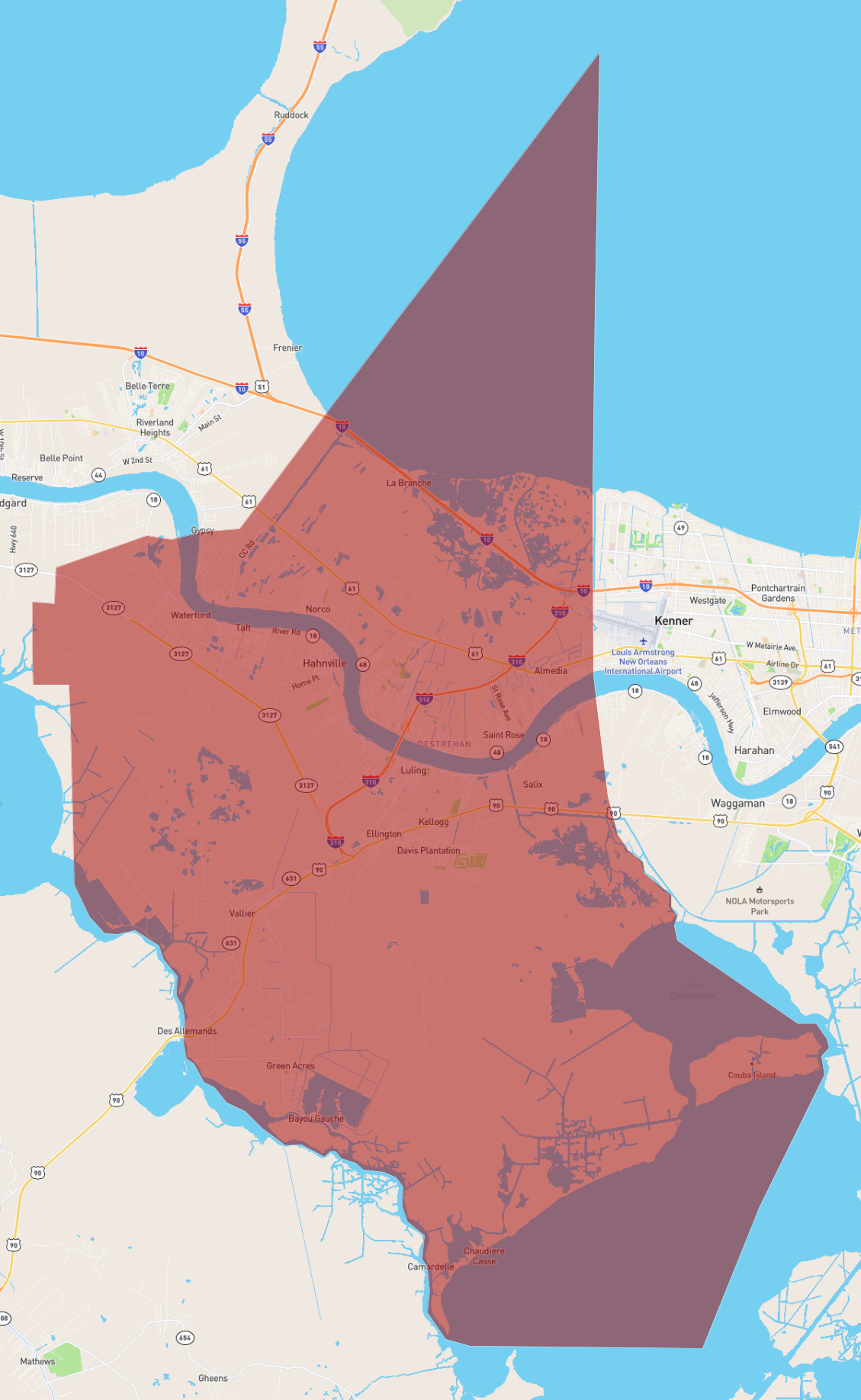 St Charles Parish Map Louisiana St. Charles Parish - Atlasbig.com