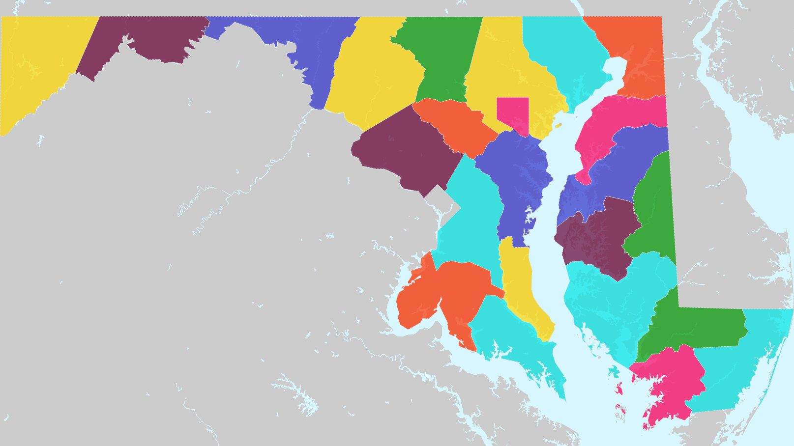 Maryland County Map Printable