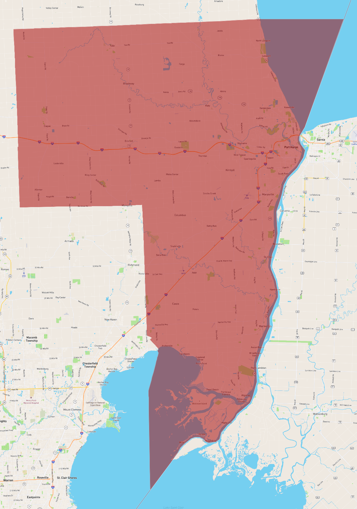 Michigan Saint Clair County - AtlasBig.com