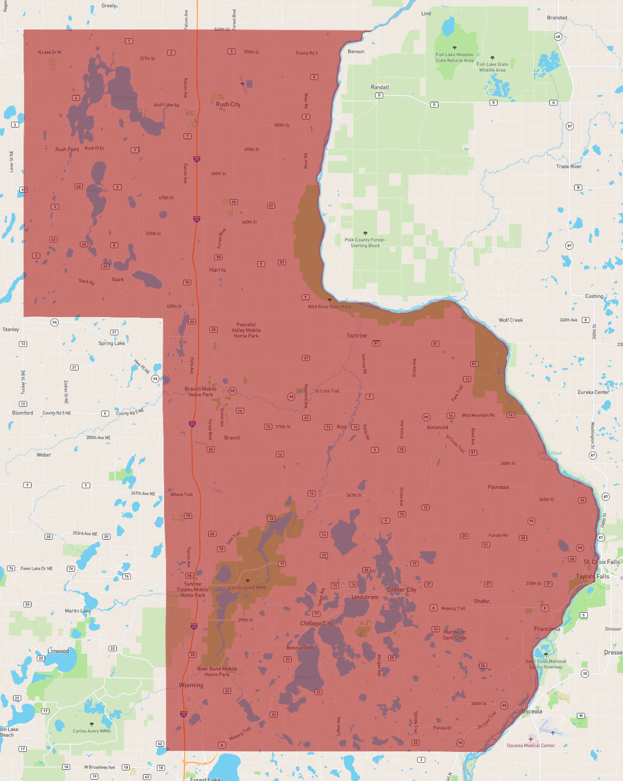 Chisago County Map 6309