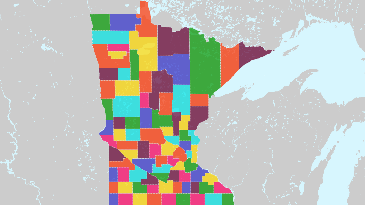 Minnesota Counties Map 0699