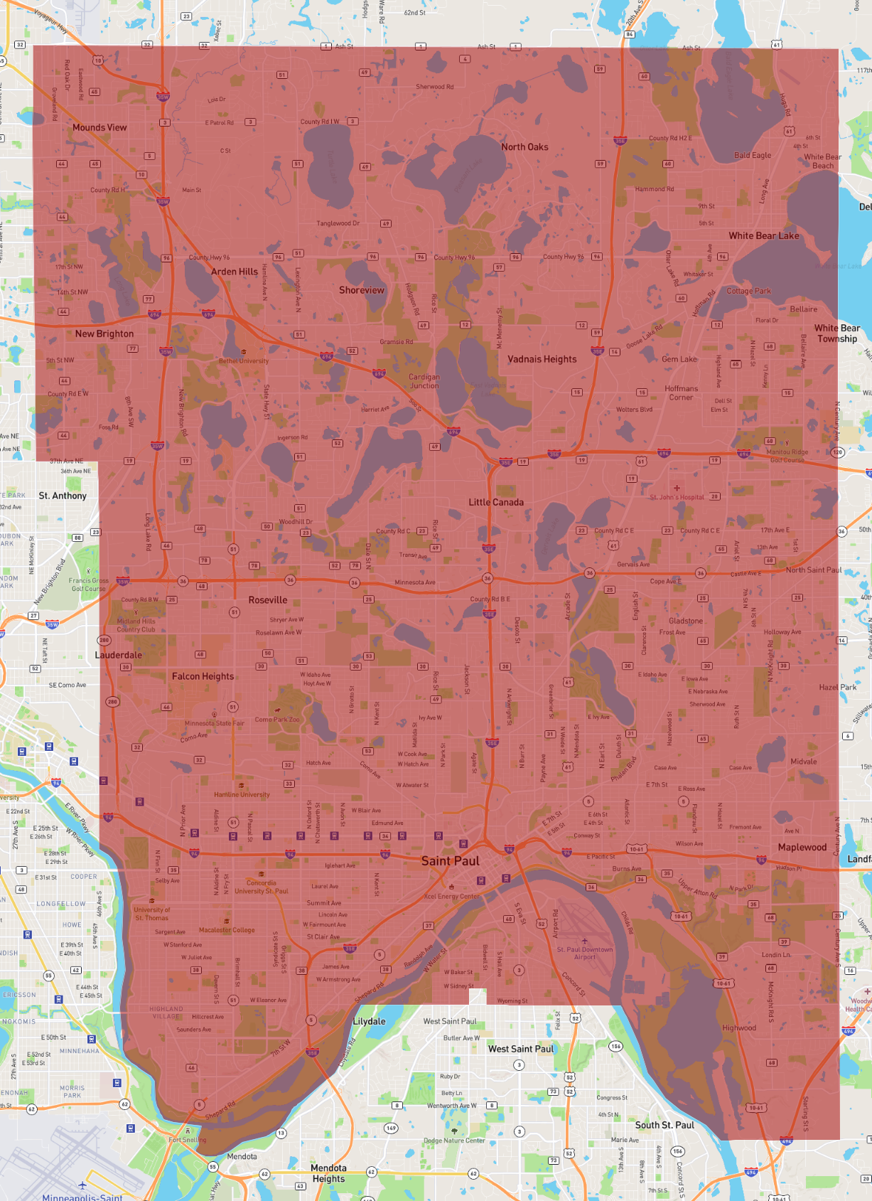 Ramsey County Mn Map Minnesota Ramsey County - Atlasbig.com