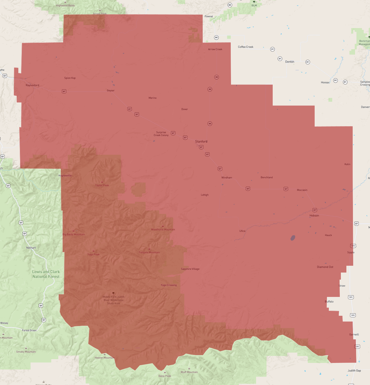 Montana Judith Basin County - AtlasBig.com