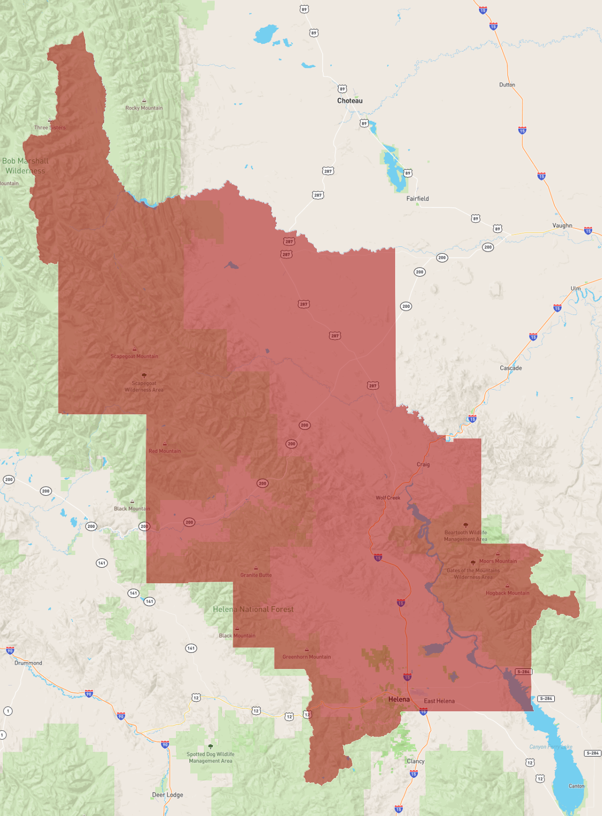 Montana Lewis and Clark County - AtlasBig.com