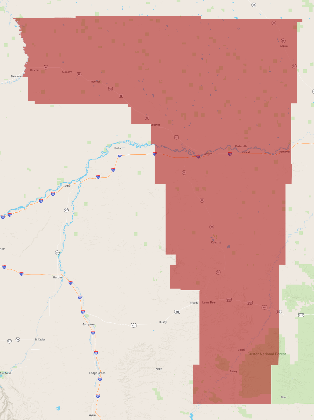 Montana Rosebud County - AtlasBig.com