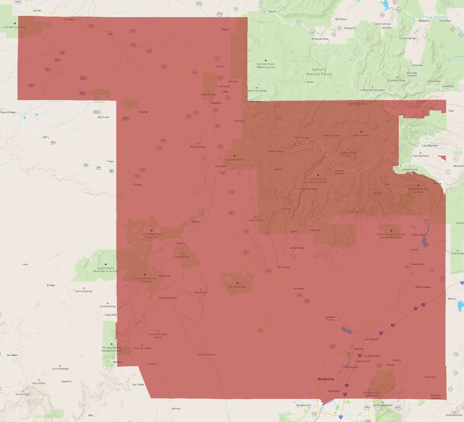 New Mexico Sandoval County - AtlasBig.com